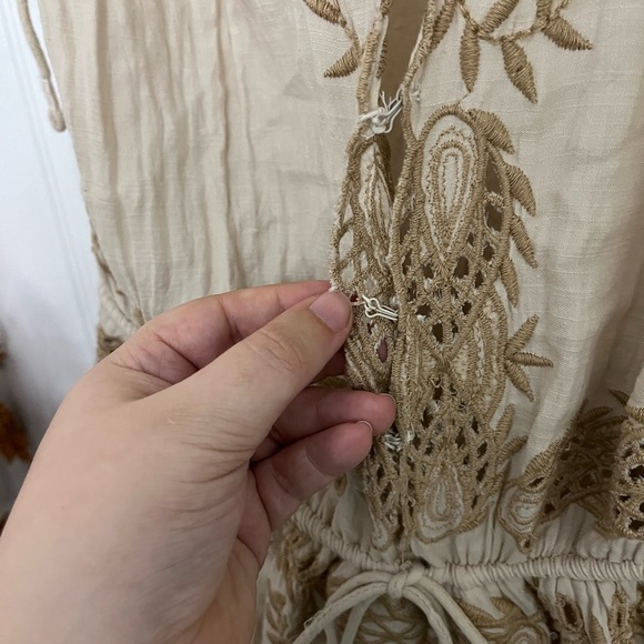 Free People Weila Cream Lace-Trimmed Romper One Piece - Picture 10 of 11